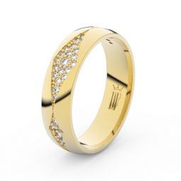 Dámský snubní prsten ze žlutého zlata, s brilianty, Danfil DF 3074