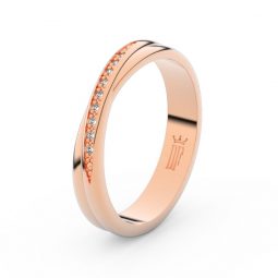 Dámský snubní prsten z růžového zlata se zirkony, Danfil DLR3019