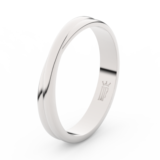 Pánský snubní prsten z bílého zlata Danfil DLR3020