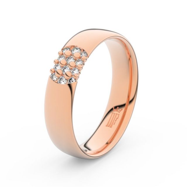 Dámský snubní prsten z růžového zlata se zirkony, Danfil DLR3021