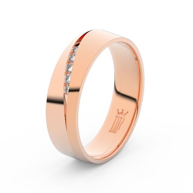Dámský snubní prsten z růžového zlata se zirkony, Danfil DLR3034