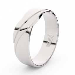 Pánský snubní prsten z bílého zlata Danfil DLR3040