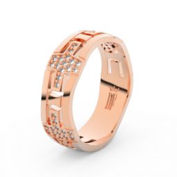 Dámský snubní prsten z růžového zlata se zirkony, Danfil DLR3042