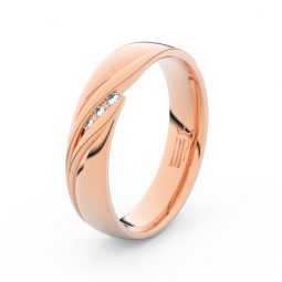 Dámský snubní prsten z růžového zlata se zirkony, Danfil DLR3044