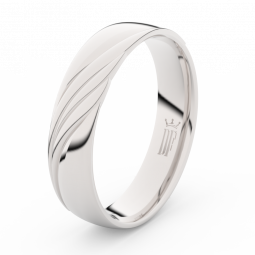 Pánský snubní prsten z bílého zlata Danfil DLR3045