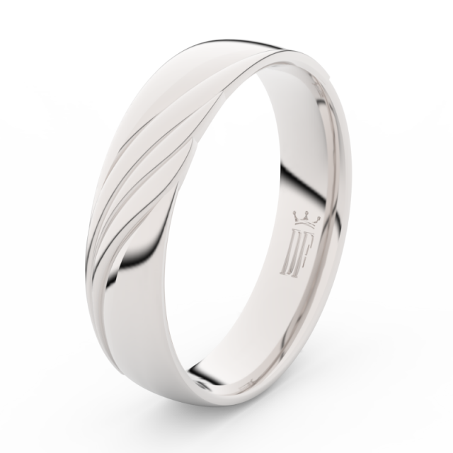 Pánský snubní prsten z bílého zlata Danfil DLR3045