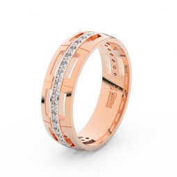 Dámský snubní prsten z růžového zlata se zirkony, Danfil DLR3048