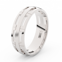 Pánský snubní prsten z bílého zlata Danfil DLR3049