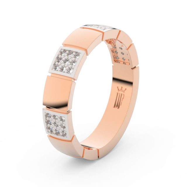Dámský snubní prsten z růžového zlata se zirkony, Danfil DLR3057