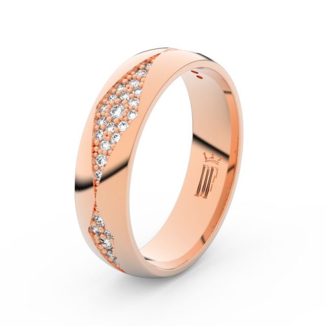 Dámský snubní prsten z růžového zlata se zirkony, Danfil DLR3074