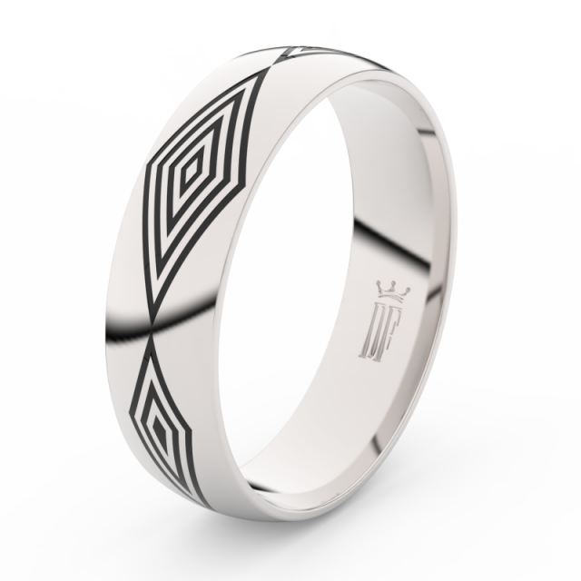 Pánský snubní prsten z bílého zlata Danfil DLR3075