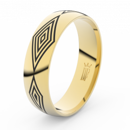 Pánský snubní prsten Danfil DLR3075 žluté zlato, bez kamene, povrch lesk