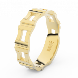 Pánský snubní prsten Danfil DLR3085 žluté zlato, bez kamene, povrch lesk