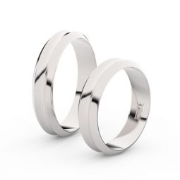 Snubní prsteny z bílého zlata, 4.8 mm, pár - Danfil DF 4B45