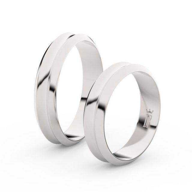 Snubní prsteny z bílého zlata, 4.8 mm, pár – Danfil DF 4B45