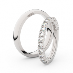 Snubní prsteny z bílého zlata s diamanty, pár, Danfil DF 3899