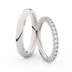 Snubní prsteny z bílého zlata s diamanty, pár, Danfil DF 3902
