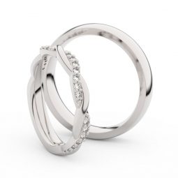 Snubní prsteny z bílého zlata s brilianty, pár - Danfil DF 3952