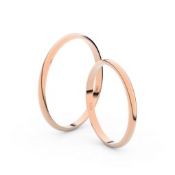 Snubní prsteny z růžového zlata, 1.7 mm, pár - Danfil DF 4I17