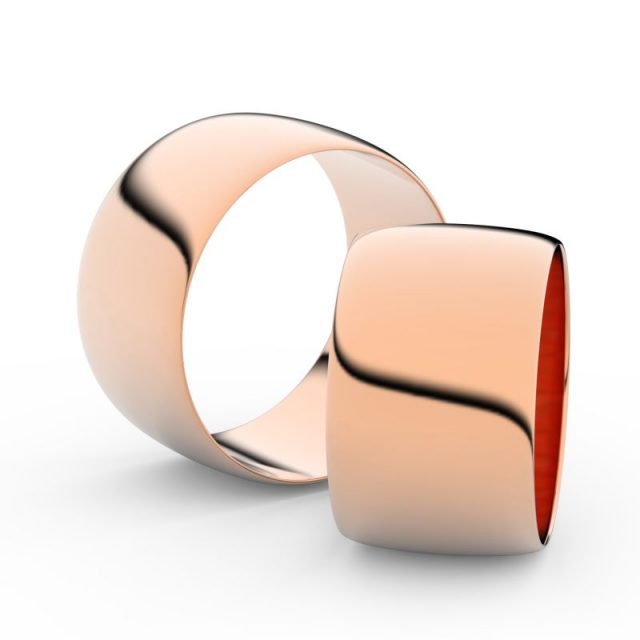 Snubní prsteny z růžového zlata, 11 mm, pár –  Danfil DF 9C110