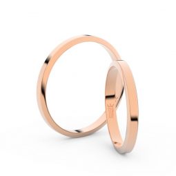 Snubní prsteny z růžového zlata, 2.3 mm, pár - Danfil DF 4A25