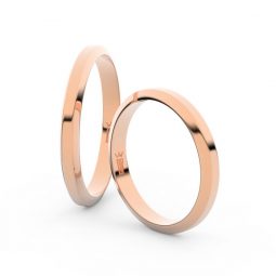 Snubní prsteny z růžového zlata, 2.7 mm, pár - Danfil DF 6A30