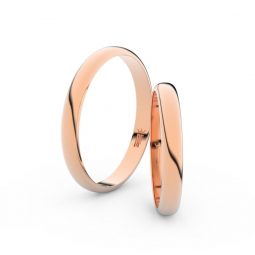 Snubní prsteny z růžového zlata, 2.9 mm, pár - Danfil DF 4F30