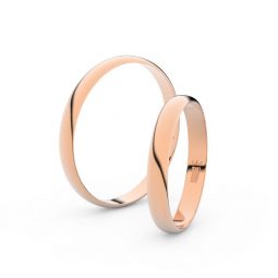 Snubní prsteny z růžového zlata, 3 mm, pár - Danfil DF 4D30