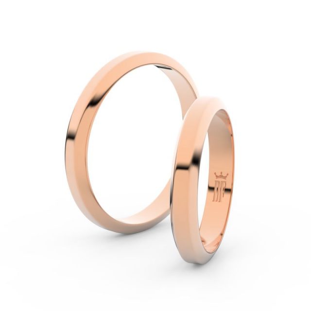 Snubní prsteny z růžového zlata, 3.15 mm, pár – Danfil DF 6B32