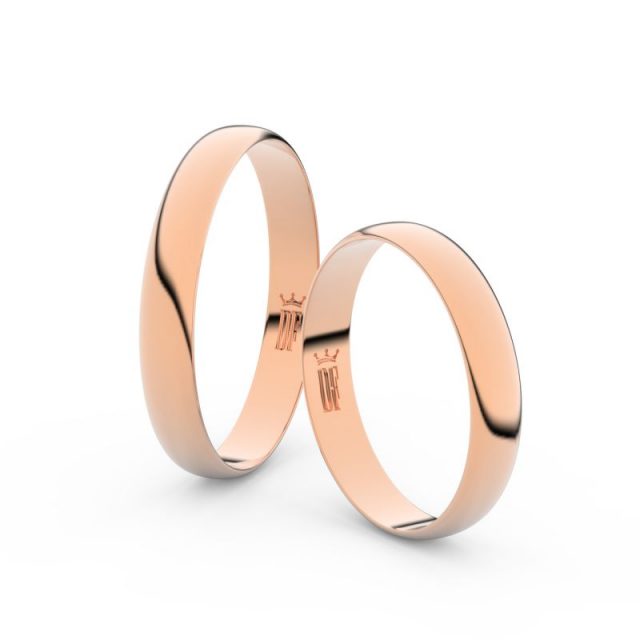 Snubní prsteny z růžového zlata, 3.4 mm, pár – Danfil DF 4C35