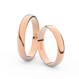 Snubní prsteny z růžového zlata, 3.5 mm, pár - Danfil DF 2B35