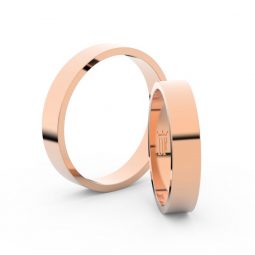 Snubní prsteny z růžového zlata, 4 mm, pár - Danfil DF 1G40
