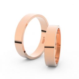 Snubní prsteny z růžového zlata, 4.5 mm, pár, Danfil DF 1G45