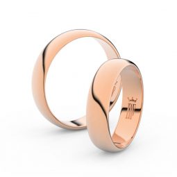 Snubní prsteny z růžového zlata, 4.7 mm, pár - Danfil DF 2E50