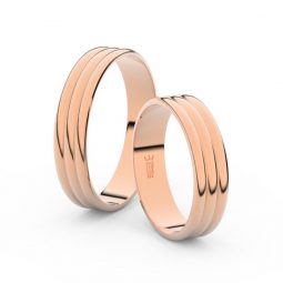 Snubní prsteny z růžového zlata, 4.7 mm, pár - Danfil DF 4J47