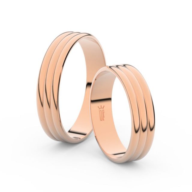 Snubní prsteny z růžového zlata, 4.7 mm, pár – Danfil DF 4J47