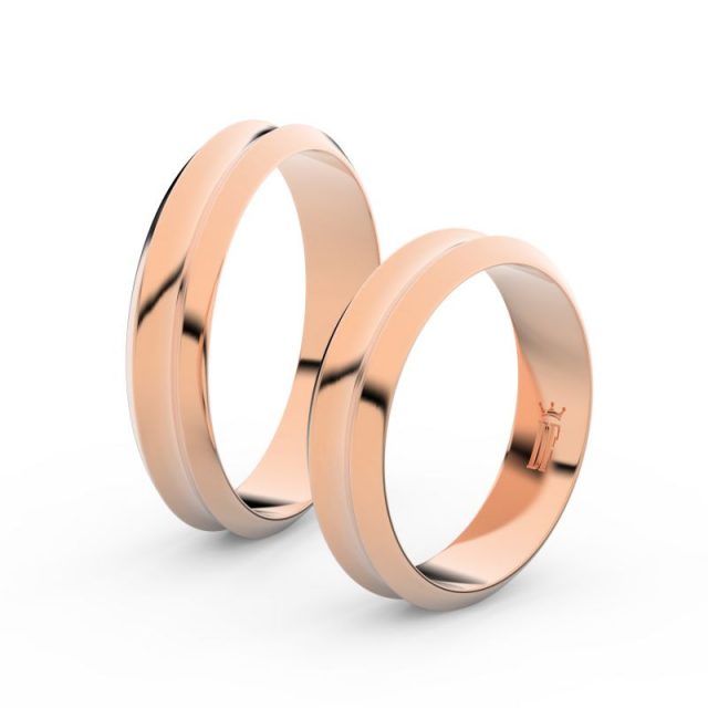 Snubní prsteny z růžového zlata, 4.8 mm, pár – Danfil DF 4B45