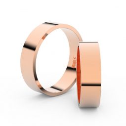 Snubní prsteny z růžového zlata, 5.5 mm, pár - Danfil DF 1G55