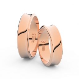 Snubní prsteny z růžového zlata, 5.6 mm, pár - Danfil DF 5C57
