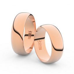 Snubní prsteny z růžového zlata, 6.5 mm, pár - Danfil DF 3B65