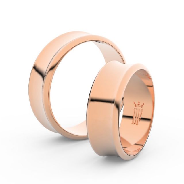 Snubní prsteny z růžového zlata, 6.65 mm, pár – Danfil DF 5B70