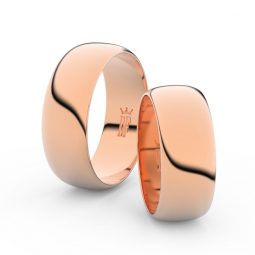 Snubní prsteny z růžového zlata, 7.5 mm, pár, Danfil DF 3C75