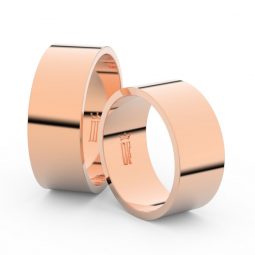 Snubní prsteny z růžového zlata, 8 mm, pár, Danfil DF 1G80