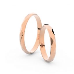 Snubní prsteny z růžového zlata, pár, Danfil DF 8B30