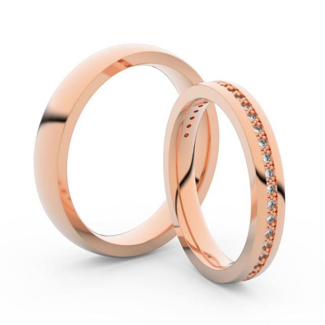 Snubní prsteny z růžového zlata s brilianty, pár Danfil DF 3896