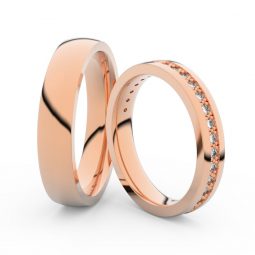 Snubní prsteny z růžového zlata s brilianty, pár - Danfil DF 3897