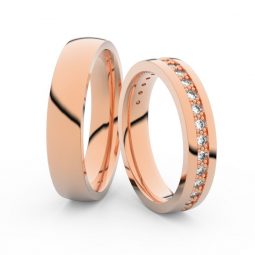 Snubní prsteny z růžového zlata s brilianty, pár Danfil DF 3898
