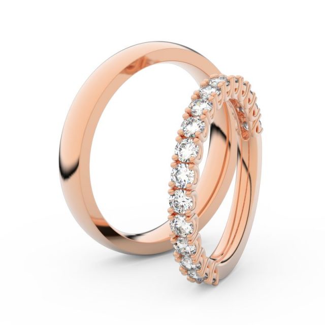 Snubní prsteny z růžového zlata s brilianty, pár Danfil DF 3903