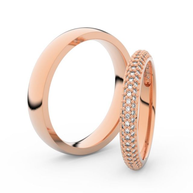 Snubní prsteny z růžového zlata s brilianty, pár Danfil DF 3911