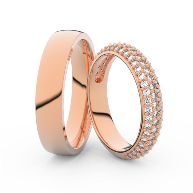 Snubní prsteny z růžového zlata s brilianty, pár Danfil DF 3912